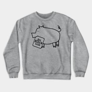 Cute Pig with Joe Biden 2020 Sign Outline Crewneck Sweatshirt